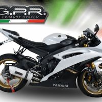 Pot echappement compatible avec Yamaha Yzf R6 2006-2020, Albus Ceramic, Échappement légal, homologué,silencieux avec db killer amovible et tuyau de liaison spécifique 