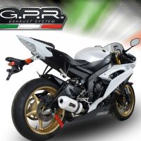 Pot echappement compatible avec Yamaha Yzf R6 2006-2020, Albus Ceramic, Échappement légal, homologué,silencieux avec db killer amovible et tuyau de liaison spécifique 