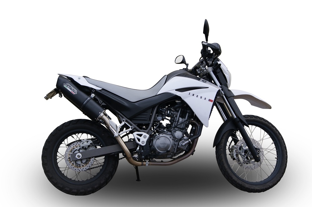 Pot echappement compatible avec Yamaha Xt 660 X-R 2004-2014, Furore Nero, Paire de pot d'échappement homologuées, livrées avec db killer amovible et raccords spécifiques 