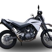 Pot echappement compatible avec Yamaha Xt 660 X-R 2004-2014, Furore Nero, Paire de pot d'échappement homologuées, livrées avec db killer amovible et raccords spécifiques 
