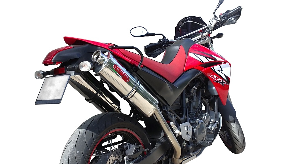 Pot echappement compatible avec Yamaha Xt 660 X-R 2004-2014, Trioval, Paire de pot d'échappement homologuées, livrées avec db killer amovible et raccords spécifiques 