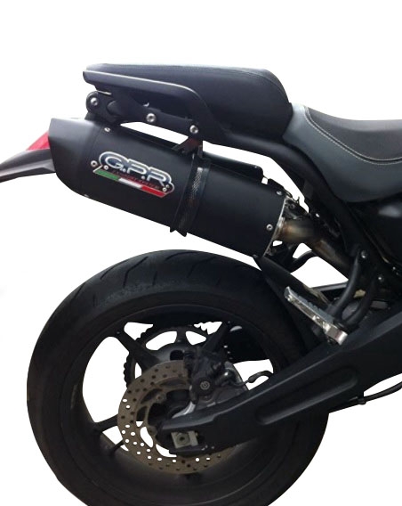 Pot echappement compatible avec Yamaha MT03 660 2006-2013, Furore Nero, Paire de pot d'échappement homologuées, livrées avec db killer amovible, catalyseurs et raccords spécifiques 