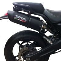 Pot echappement compatible avec Yamaha MT03 660 2006-2013, Furore Nero, Paire de pot d'échappement homologuées, livrées avec db killer amovible, catalyseurs et raccords spécifiques 