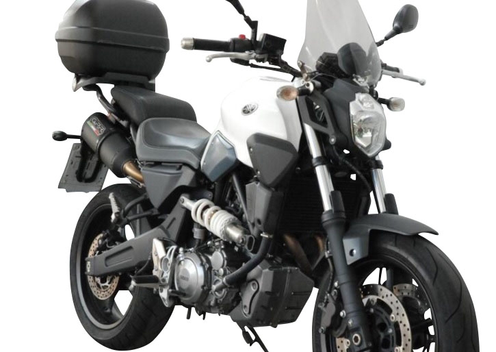 Pot echappement compatible avec Yamaha MT03 660 2006-2013, Furore Nero, Paire de pot d'échappement homologuées, livrées avec db killer amovible, catalyseurs et raccords spécifiques 