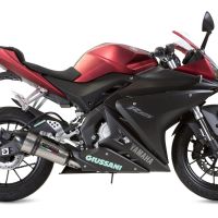 GPR pot echappement compatible avec  Yamaha Yzf-R 125  2017-2018, New Grand Prix Evo Titanium, Homologué et légal, système d'échappement complet avec catalyseur et db killer amovible 