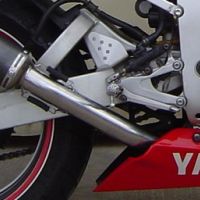 Pot echappement compatible avec Yamaha Yzf 600 R Thundercat 1996-2003, Satinox , Échappement légal, homologué,silencieux avec db killer amovible et tuyau de liaison spécifique 