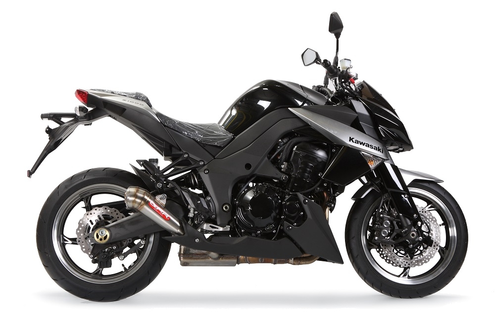 Pot echappement compatible avec Kawasaki Z 1000 Sx 2017-2020, Powercone Evo, Paire de pot d'échappement homologuées, livrées avec db killer amovible et raccords spécifiques 