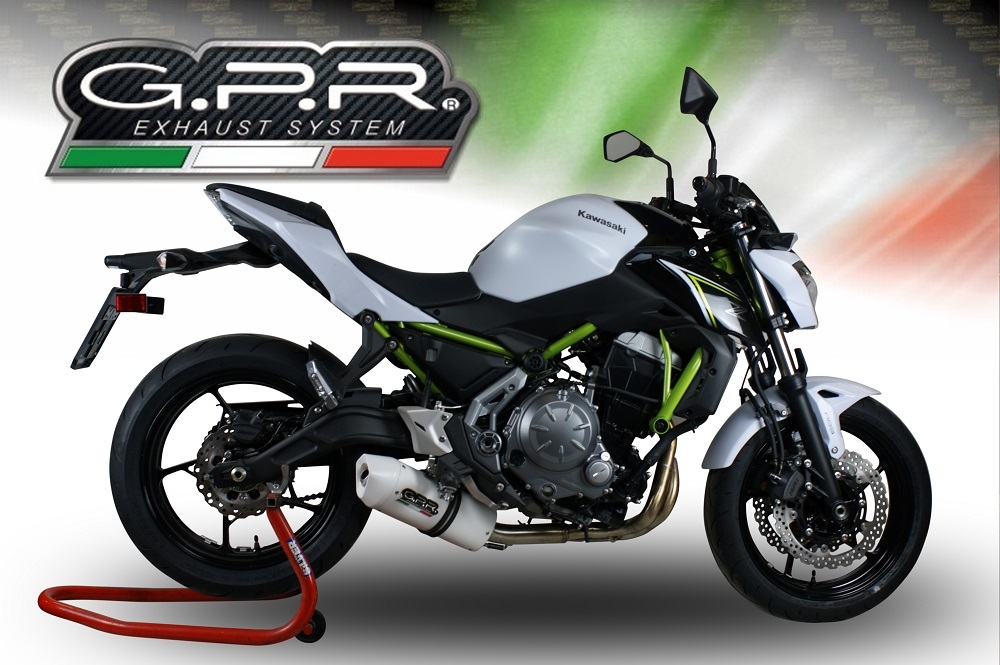 Pot echappement compatible avec Kawasaki Z 650 2021-2022, Albus Evo4, Homologué et légal, système d'échappement complet avec catalyseur et db killer amovible 