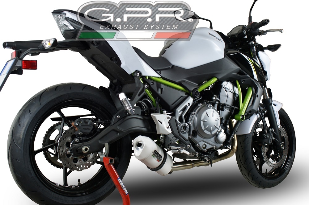 Pot echappement compatible avec Kawasaki Z 650 2021-2022, Albus Evo4, Homologué et légal, système d'échappement complet avec catalyseur et db killer amovible 