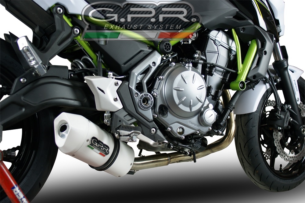 Pot echappement compatible avec Kawasaki Versys 650 2017-2020, Albus Evo4, Homologué et légal, système d'échappement complet avec catalyseur et db killer amovible 