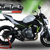 Pot echappement compatible avec Kawasaki Z 650 2021-2022, Furore Evo4 Nero, Homologué et légal, système d'échappement complet avec catalyseur et db killer amovible 
