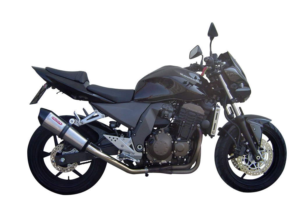 Pot echappement compatible avec Kawasaki Z 750 - S 2004-2006, Gpe Ann. titanium, Échappement légal, homologué,silencieux avec db killer amovible et tuyau de liaison spécifique 