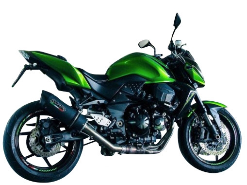 Pot echappement compatible avec Kawasaki Z 750 - S 2004-2006, Furore Nero, Échappement légal, homologué,silencieux avec db killer amovible et tuyau de liaison spécifique 