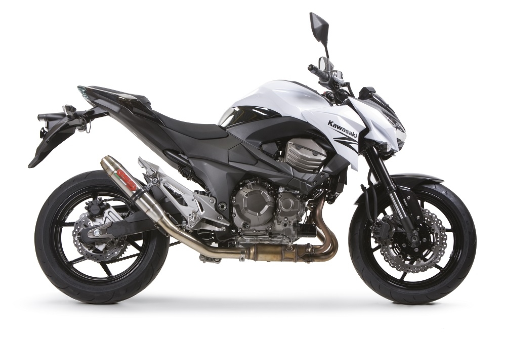 Pot echappement compatible avec Kawasaki Z 800 2009-2016, Deeptone Inox, Échappement légal, homologué,silencieux avec db killer amovible et tuyau de liaison spécifique 