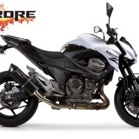 Pot echappement compatible avec Kawasaki Z 800 E 2009-2016, Furore Nero, Échappement légal, homologué,silencieux avec db killer amovible et tuyau de liaison spécifique 