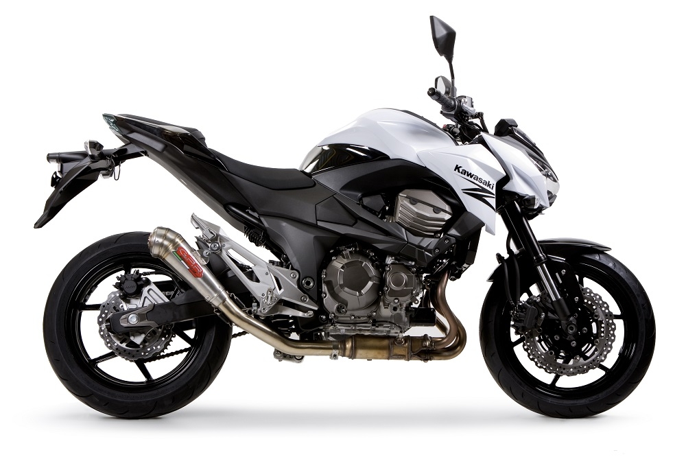Pot echappement compatible avec Kawasaki Z 800 E 2009-2016, Powercone Evo, Échappement légal, homologué,silencieux avec db killer amovible et tuyau de liaison spécifique 