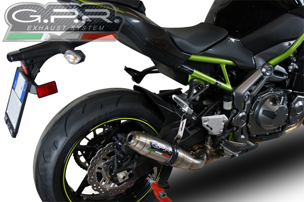Pot echappement compatible avec Kawasaki Z 900 E 2017-2020, Deeptone Inox, Échappement légal, homologué,silencieux avec db killer amovible et tuyau de liaison spécifique 