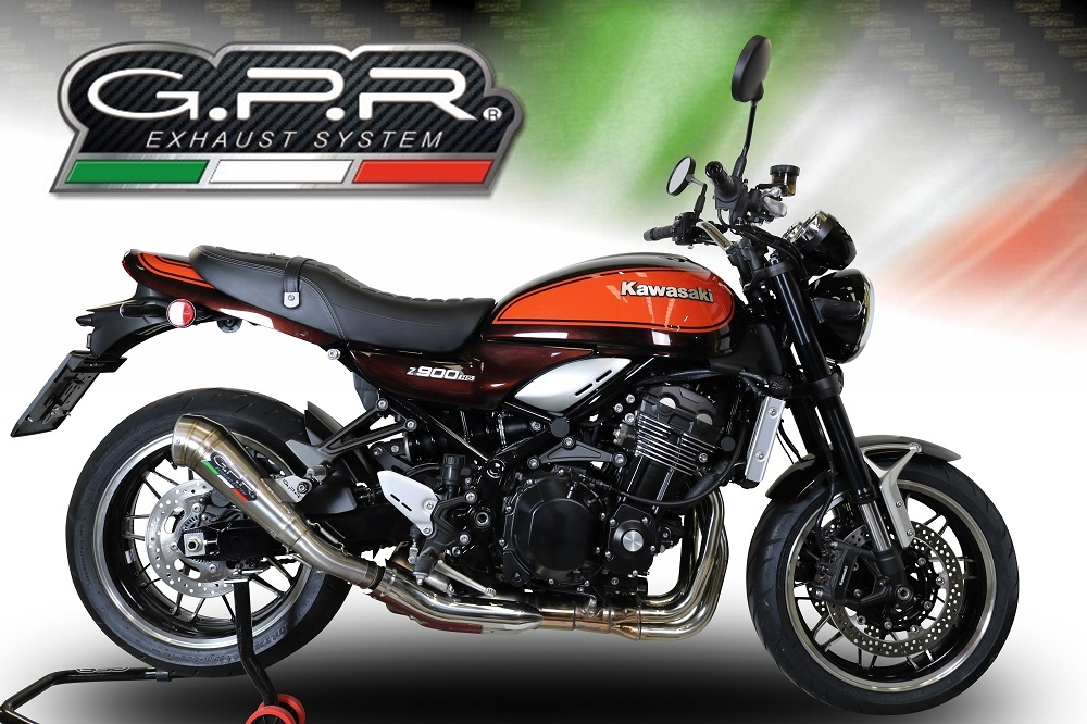 Pot echappement compatible avec Kawasaki Z 900 RS 2021-2024, Powercone Evo, Échappement légal, homologué,silencieux avec db killer amovible et tuyau de liaison spécifique 