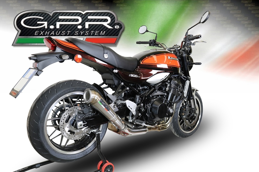 Pot echappement compatible avec Kawasaki Z 900 RS 2021-2024, Powercone Evo, Échappement légal, homologué,silencieux avec db killer amovible et tuyau de liaison spécifique 