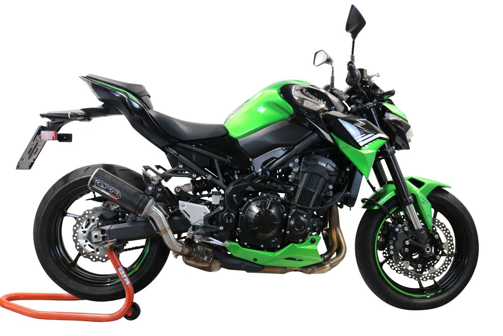 Pot echappement compatible avec Kawasaki Z 900 2021-2024, M3 Black Titanium, Échappement légal, homologué,silencieux avec db killer amovible et tuyau de liaison spécifique 