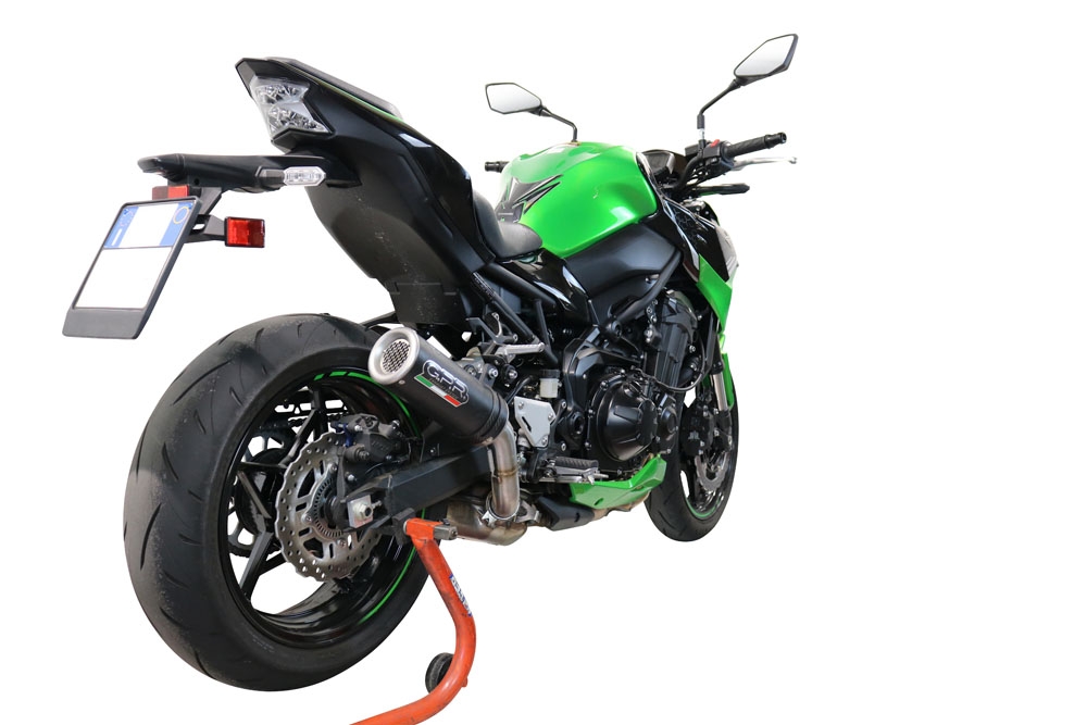 Pot echappement compatible avec Kawasaki Z 900 2021-2024, M3 Black Titanium, Échappement légal, homologué,silencieux avec db killer amovible et tuyau de liaison spécifique 