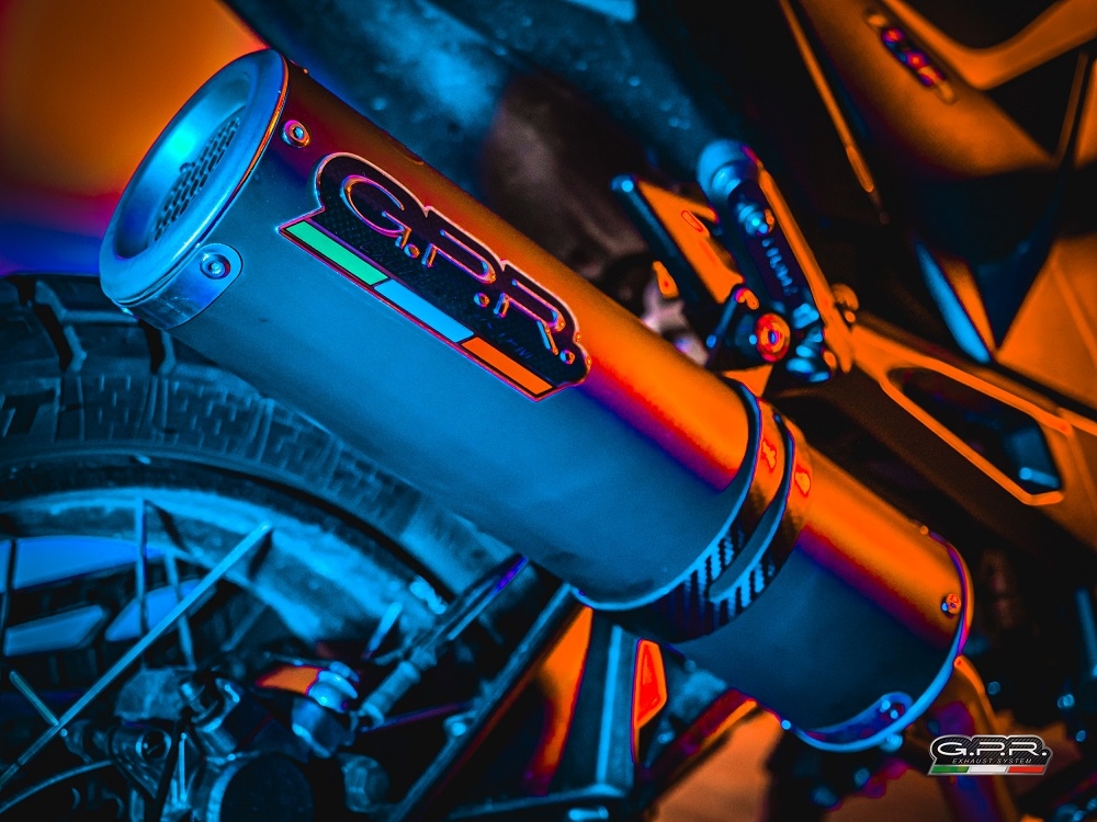 Pot echappement compatible avec Zontes Gk 125 2022-2024, M3 Black Titanium, Homologué et légal, système d'échappement complet avec catalyseur et db killer amovible 