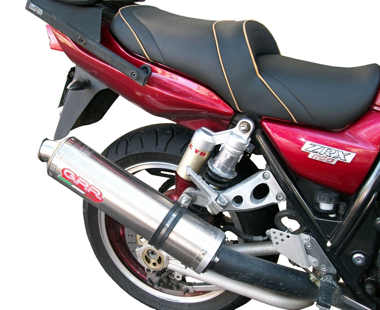 Pot echappement compatible avec Kawasaki ZRX-1100 1998-2001, Inox Tondo, Silencieux d'échappement, homologué, montage avec bride spécifique (bolt-on), avec db killer amovible 