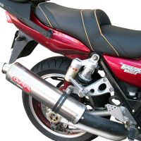 Pot echappement compatible avec Kawasaki ZRX-1100 1998-2001, Inox Tondo, Silencieux d'échappement, homologué, montage avec bride spécifique (bolt-on), avec db killer amovible 