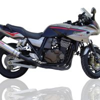 Pot echappement compatible avec Kawasaki Zrx-1200 2002-2008, Inox Tondo, Silencieux d'échappement, homologué, montage avec bride spécifique (bolt-on), avec db killer amovible 