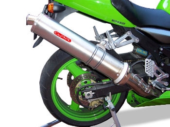 Pot echappement compatible avec Kawasaki ZX-12R 2000-2006, Inox Tondo, Silencieux d'échappement, homologué, montage avec bride spécifique (bolt-on), avec db killer amovible 