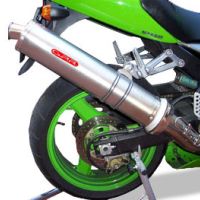 Pot echappement compatible avec Kawasaki ZX-12R 2000-2006, Inox Tondo, Silencieux d'échappement, homologué, montage avec bride spécifique (bolt-on), avec db killer amovible 