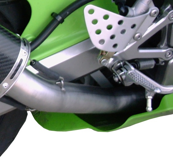 Pot echappement compatible avec Kawasaki Zx-6R 636 2003-2004, Satinox , Échappement légal, homologué,silencieux avec db killer amovible et tuyau de liaison spécifique 