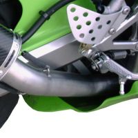 Pot echappement compatible avec Kawasaki Zx-6R 636 2003-2004, Satinox , Échappement légal, homologué,silencieux avec db killer amovible et tuyau de liaison spécifique 