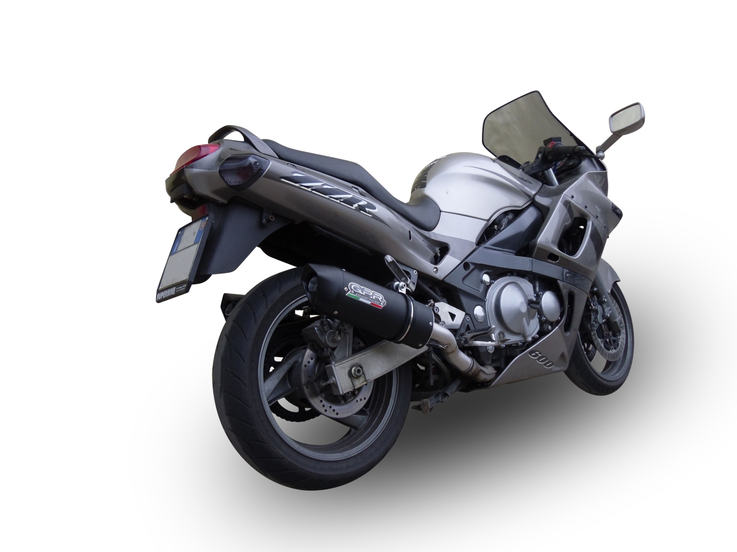 GPR pot echappement compatible avec  Kawasaki Zzr 600 2002-2006, Furore Nero, Paire de pot d'échappement homologuées, livrées avec db killer amovible et raccords spécifiques 