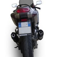 GPR pot echappement compatible avec  Kawasaki Zzr 600 2002-2006, Furore Nero, Paire de pot d'échappement homologuées, livrées avec db killer amovible et raccords spécifiques 