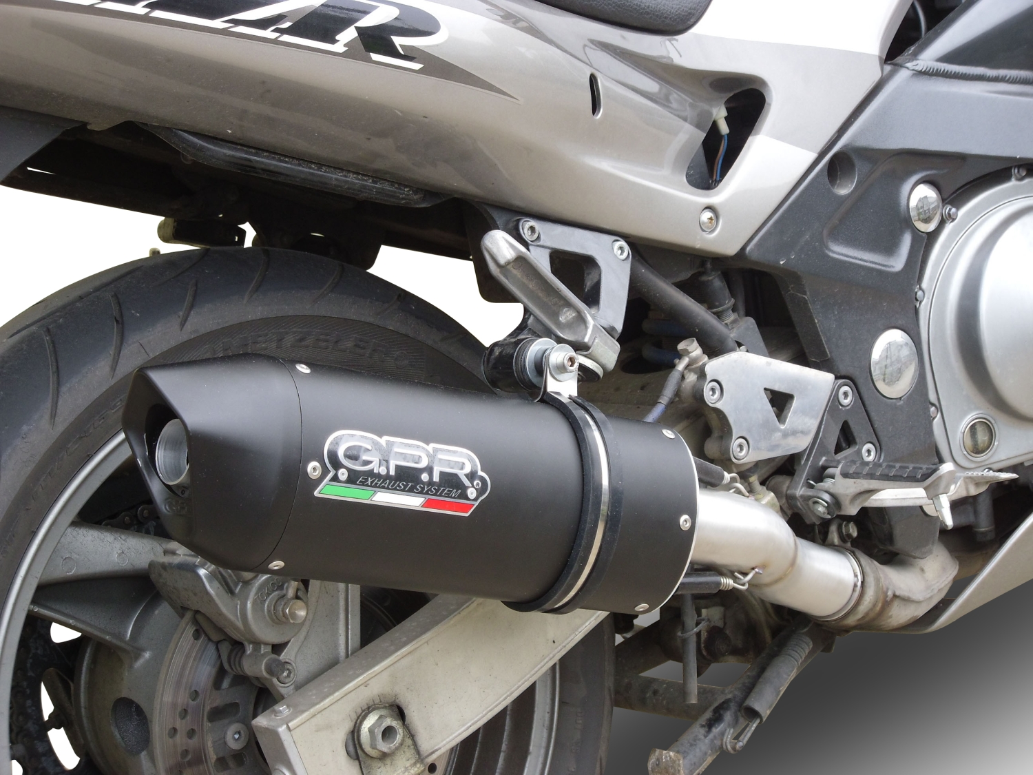 GPR pot echappement compatible avec  Kawasaki Zzr 600 2002-2006, Furore Nero, Paire de pot d'échappement homologuées, livrées avec db killer amovible et raccords spécifiques 