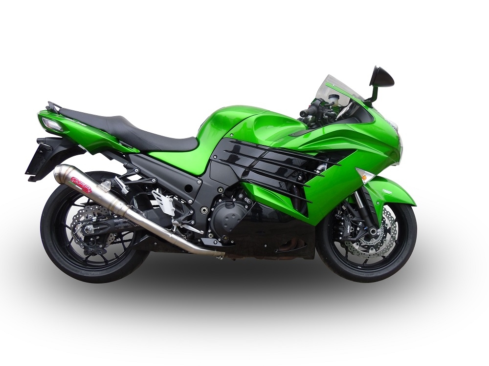 Pot echappement compatible avec Kawasaki Zzr 1400 2017-2022, Powercone Evo, Paire de pot d'échappement homologuées, livrées avec db killer amovible et raccords spécifiques 