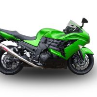 Pot echappement compatible avec Kawasaki Zzr 1400 2017-2022, Powercone Evo, Paire de pot d'échappement homologuées, livrées avec db killer amovible et raccords spécifiques 