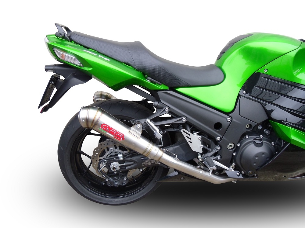 Pot echappement compatible avec Kawasaki Zzr 1400 2017-2022, Powercone Evo, Paire de pot d'échappement homologuées, livrées avec db killer amovible et raccords spécifiques 