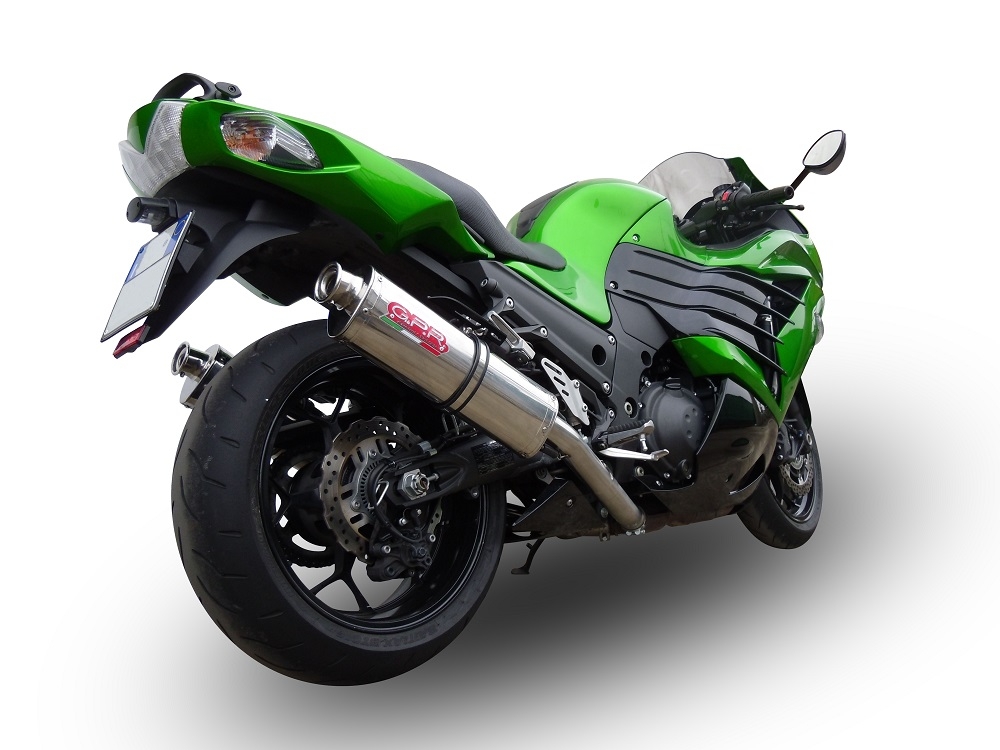 Pot echappement compatible avec Kawasaki Zzr 1400 2008-2011, Trioval, Paire de pot d'échappement homologuées, livrées avec db killer amovible et raccords spécifiques 