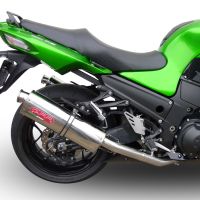 Pot echappement compatible avec Kawasaki Zzr 1400 2008-2011, Trioval, Paire de pot d'échappement homologuées, livrées avec db killer amovible et raccords spécifiques 