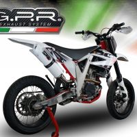 GPR pot echappement compatible avec  Ajp PR 5 2015-2018, Albus Ceramic, Échappement légal, homologué,silencieux avec db killer amovible et tuyau de liaison spécifique 
