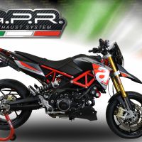 Pot echappement compatible avec Aprilia Dorsoduro 900 2017-2020, Furore Evo4 Nero, Paire de pot d'échappement homologuées, livrées avec db killer amovible et raccords spécifiques 