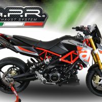 Pot echappement compatible avec Aprilia Dorsoduro 900 2017-2020, GP Evo4 Poppy, Paire de pot d'échappement homologuées, livrées avec db killer amovible et raccords spécifiques 