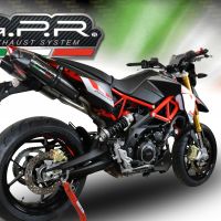 Pot echappement compatible avec Aprilia Dorsoduro 900 2017-2020, GP Evo4 Poppy, Paire de pot d'échappement homologuées, livrées avec db killer amovible et raccords spécifiques 
