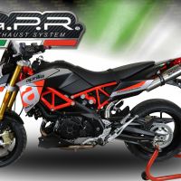 Pot echappement compatible avec Aprilia Shiver 900 2017-2020, GP Evo4 Titanium, Paire de pot d'échappement homologuées, livrées avec db killer amovible et raccords spécifiques 