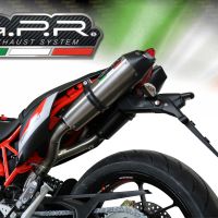 Pot echappement compatible avec Aprilia Shiver 750 Gt 2007-2016, Gpe Ann. titanium, Paire de pot d'échappement homologuées, livrées avec db killer amovible et raccords spécifiques 