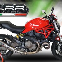 Pot echappement compatible avec Ducati Monster 1200 S -R 2017-2021, M3 Titanium Natural, Échappement légal, homologué,silencieux avec catalyseur, db killer amovible et tuyau de liaison spécifique 