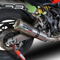 Pot echappement compatible avec Ducati Monster 1200 S -R 2017-2021, M3 Titanium Natural, Échappement légal, homologué,silencieux avec catalyseur, db killer amovible et tuyau de liaison spécifique 