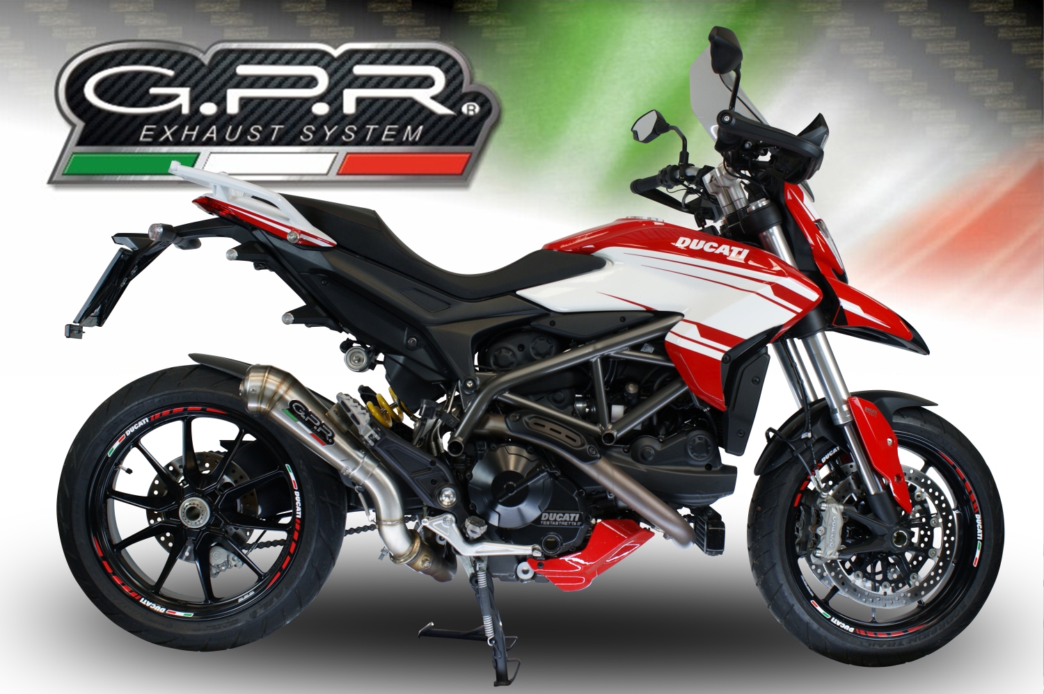 Pot echappement compatible avec Ducati Hyperstrada -Hypermotard 939 EURO 4 2016-2019, Powercone Evo, Échappement légal, homologué,silencieux avec catalyseur, db killer amovible et tuyau de liaison spécifique 